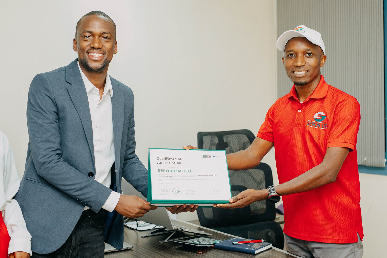 TGS team with Sepon Ltd CEO Joseph Mista
